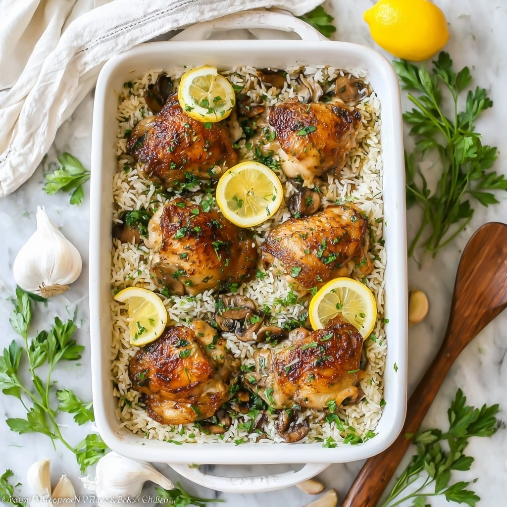 Lemon Herb Chicken Thighs with Flavorful Rice Recipe