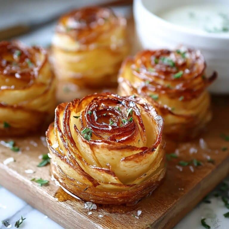 Crispy Parmesan Potato Roses with Truffle-Honey Dip Recipe