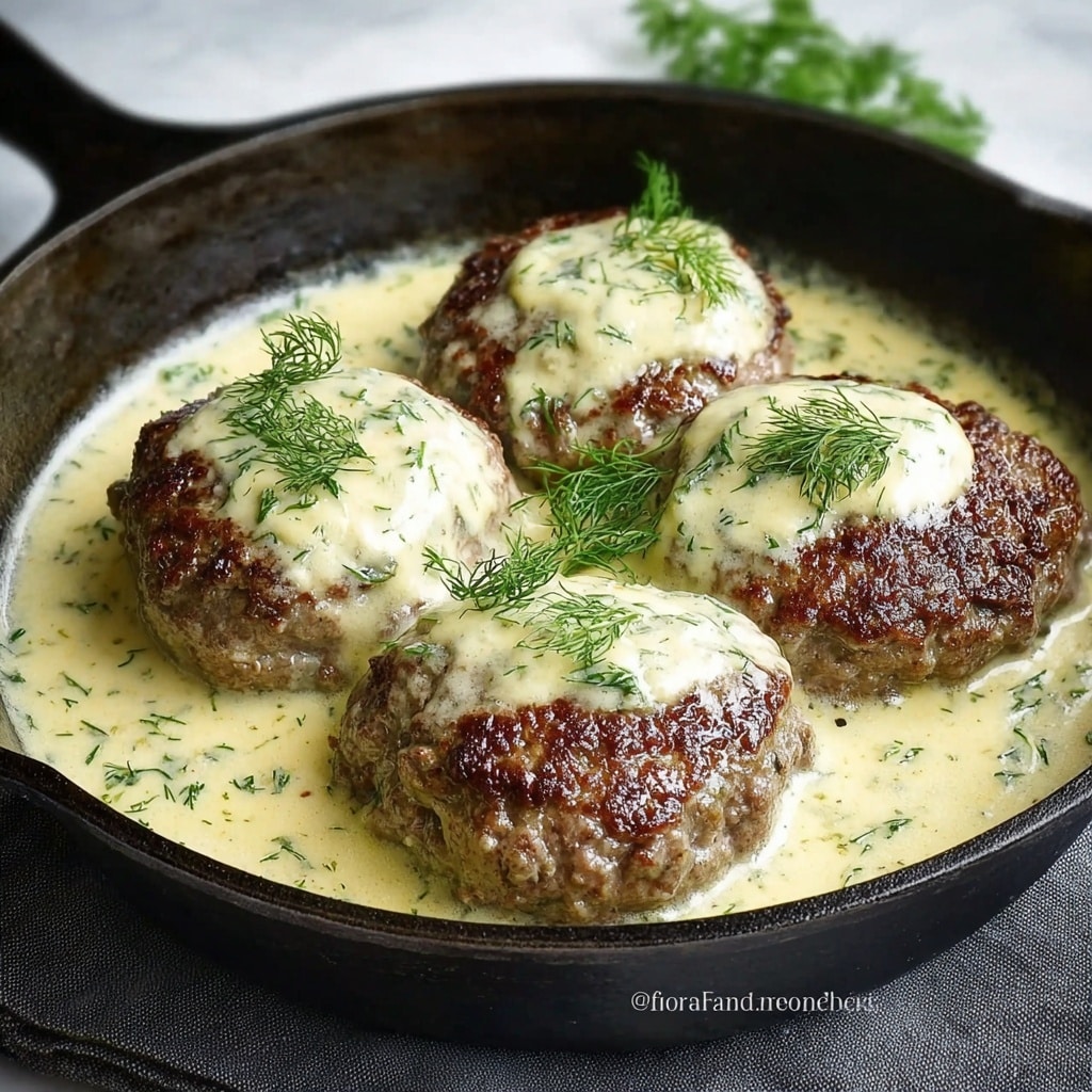 Hamburger Steaks in Creamy Dill Sauce Recipe