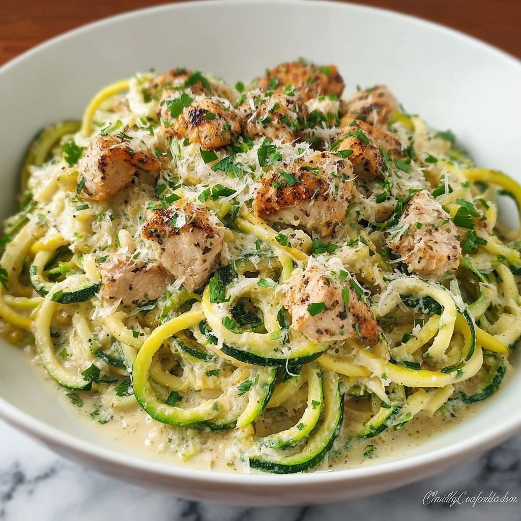 Zucchini Noodle Chicken Alfredo Recipe