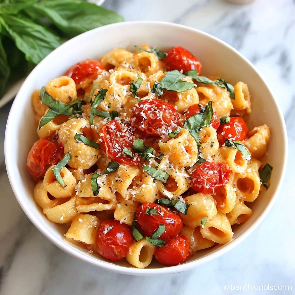 Feta Pasta with Roasted Cherry Tomatoes Recipe