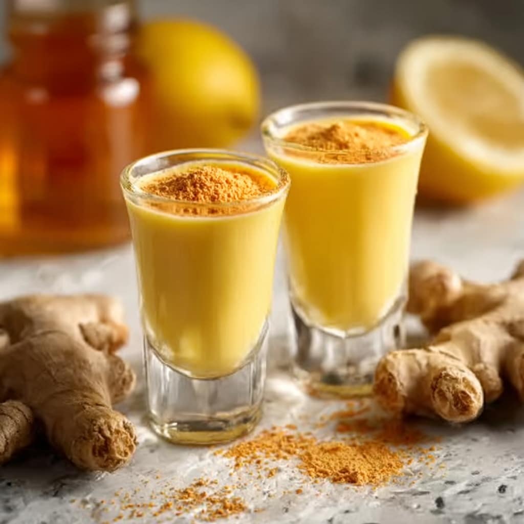Refreshing Ginger Shots with Lemon, Turmeric, and Spicy Boost Recipe