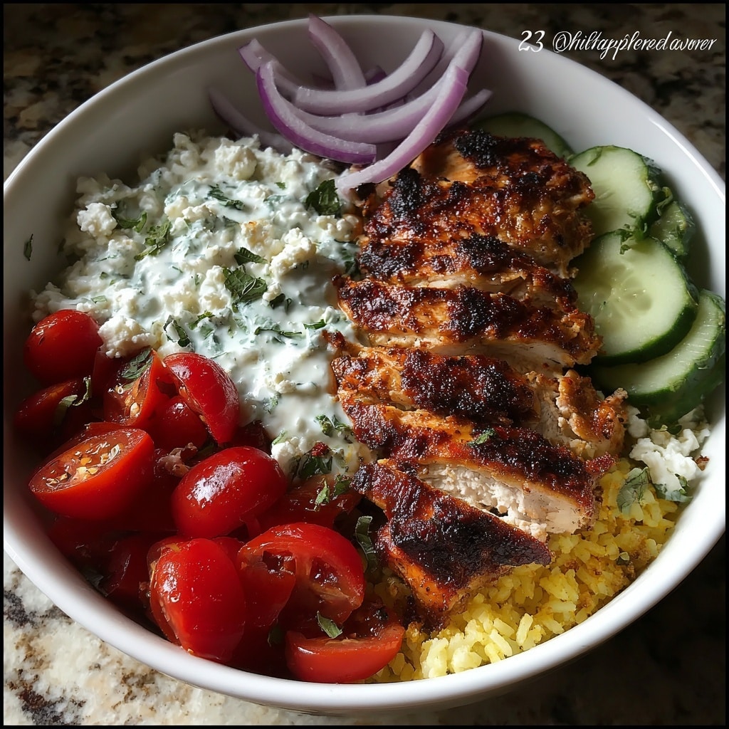 Greek Chicken Gyro Bowl with Creamy Tzatziki Feta – Ultimate 30-Minute Dinner Recipe