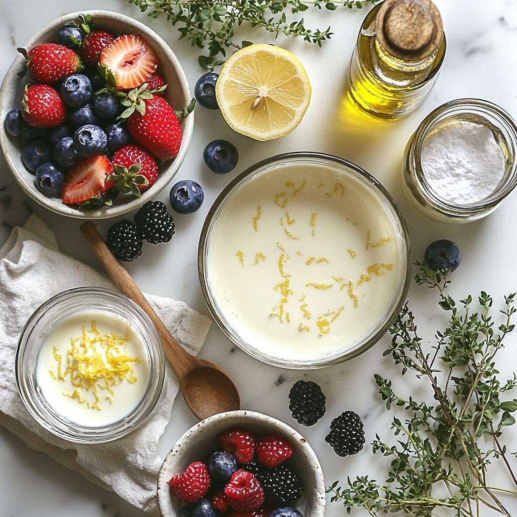 Easy Greek Yogurt Panna Cotta with Thyme Macerated Berries Recipe 4 Easy Greek Yogurt Panna Cotta with Thyme Macerated Berries Recipe