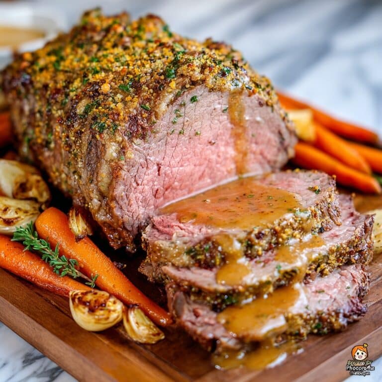 Rustic Herb-Crusted Roast Beef with Garlic and Thyme for Holiday Meals Recipe