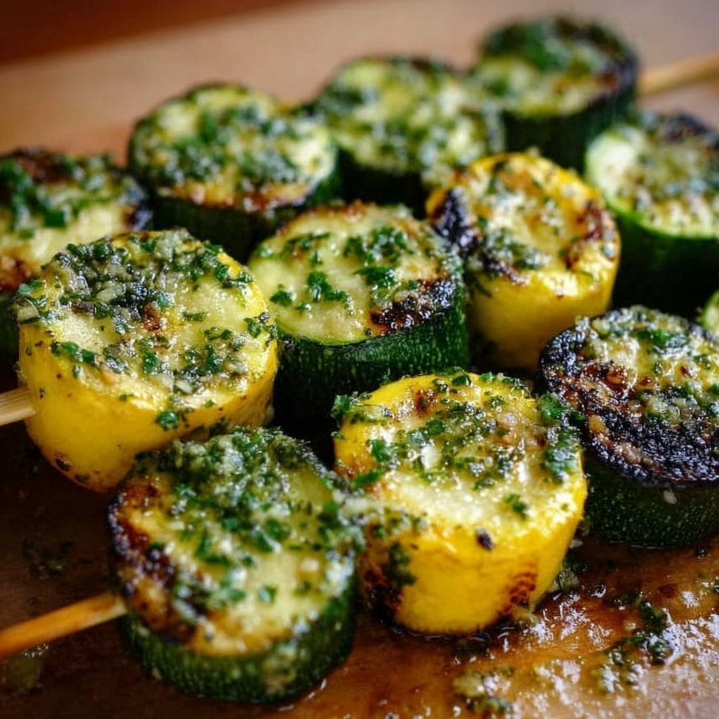 Garlic Butter Zucchini Skewers Recipe 6 Garlic Butter Zucchini Skewers Recipe - Recipe Image