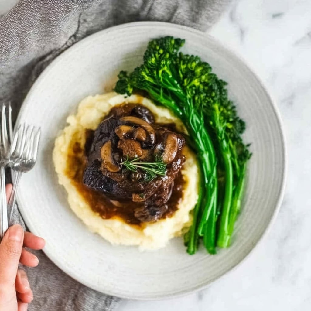 Red Wine Braised Short Ribs with Mashed Potatoes and Broccolini Recipe