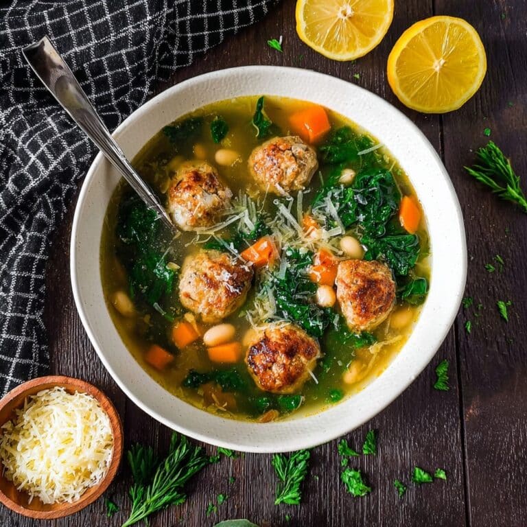 Tuscan White Bean Soup with Meatballs Recipe