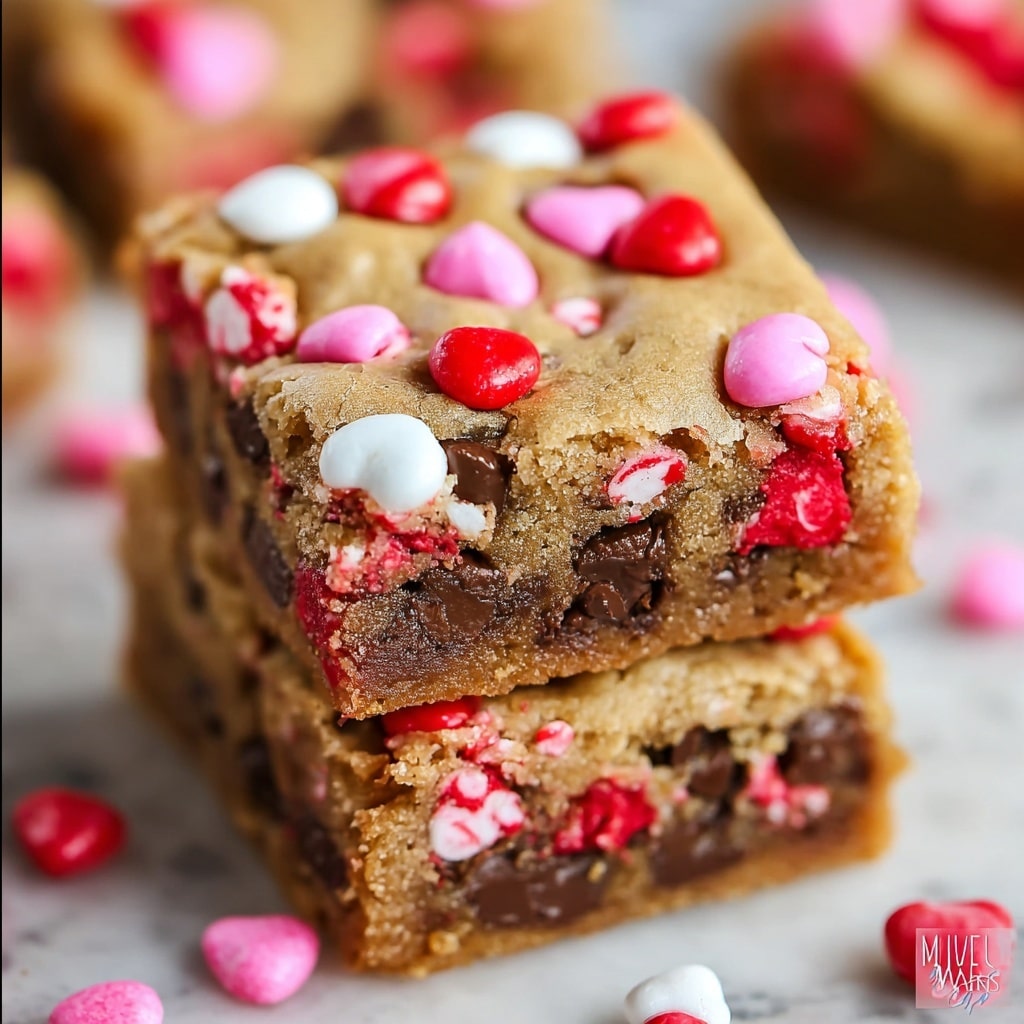 Thick & Delish Valentine M&M Bars Recipe