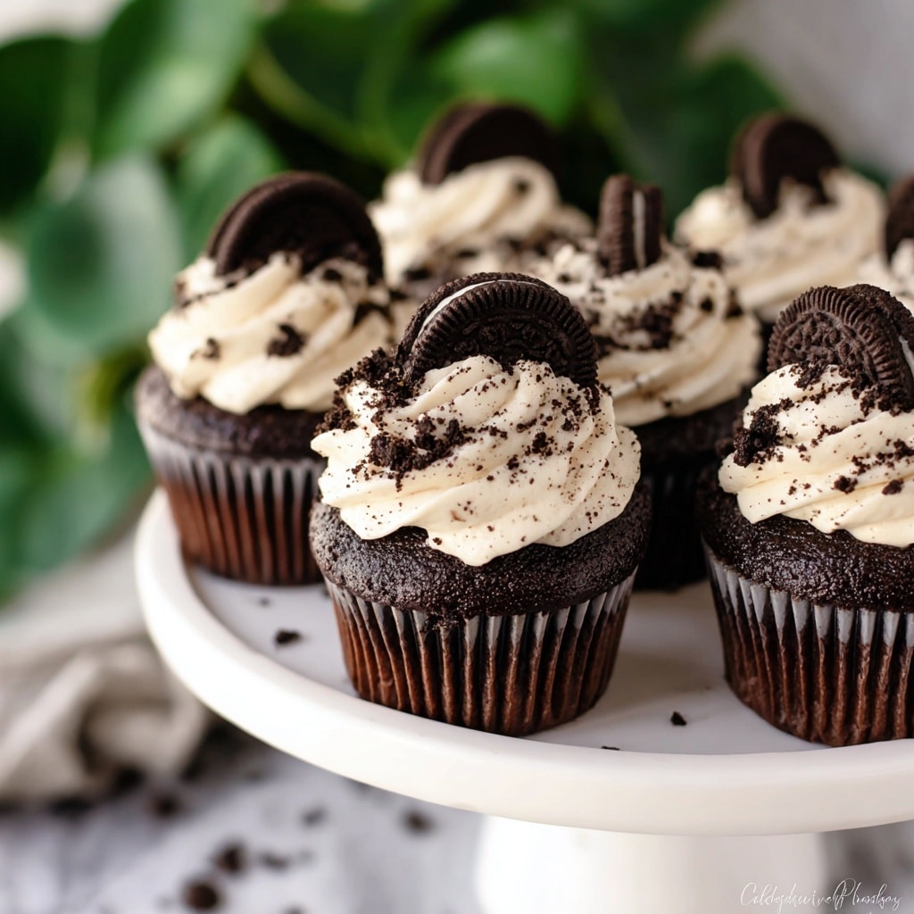 Oreo Cupcakes with Whipped Oreo Cream Cheese Frosting Recipe