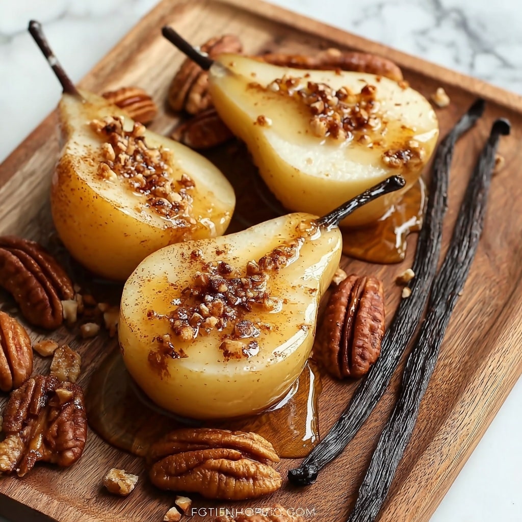 Warm Cinnamon-Spiced Baked Pears with Maple Drizzle Recipe