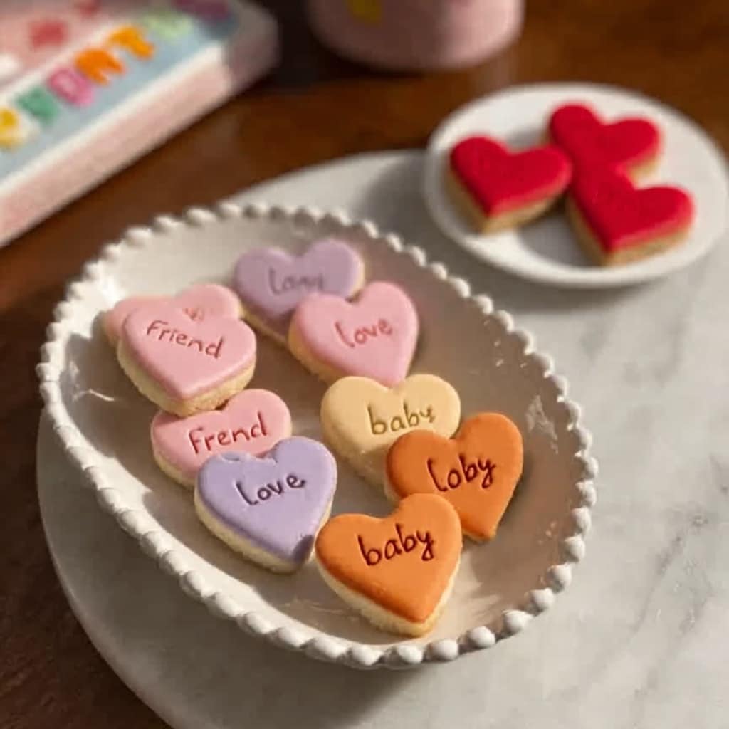 Mini Valentine’s Day Message Heart Sugar Cookies Recipe 5 Mini Valentine’s Day Message Heart Sugar Cookies Recipe - Recipe Image