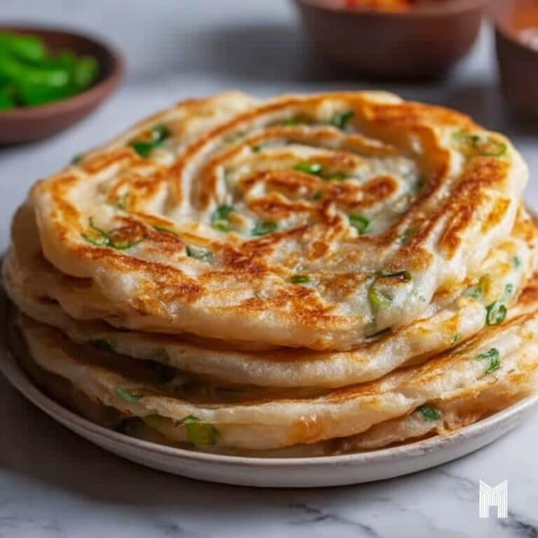 Crispy Korean Pancakes (Pajeon) with Scallions Recipe