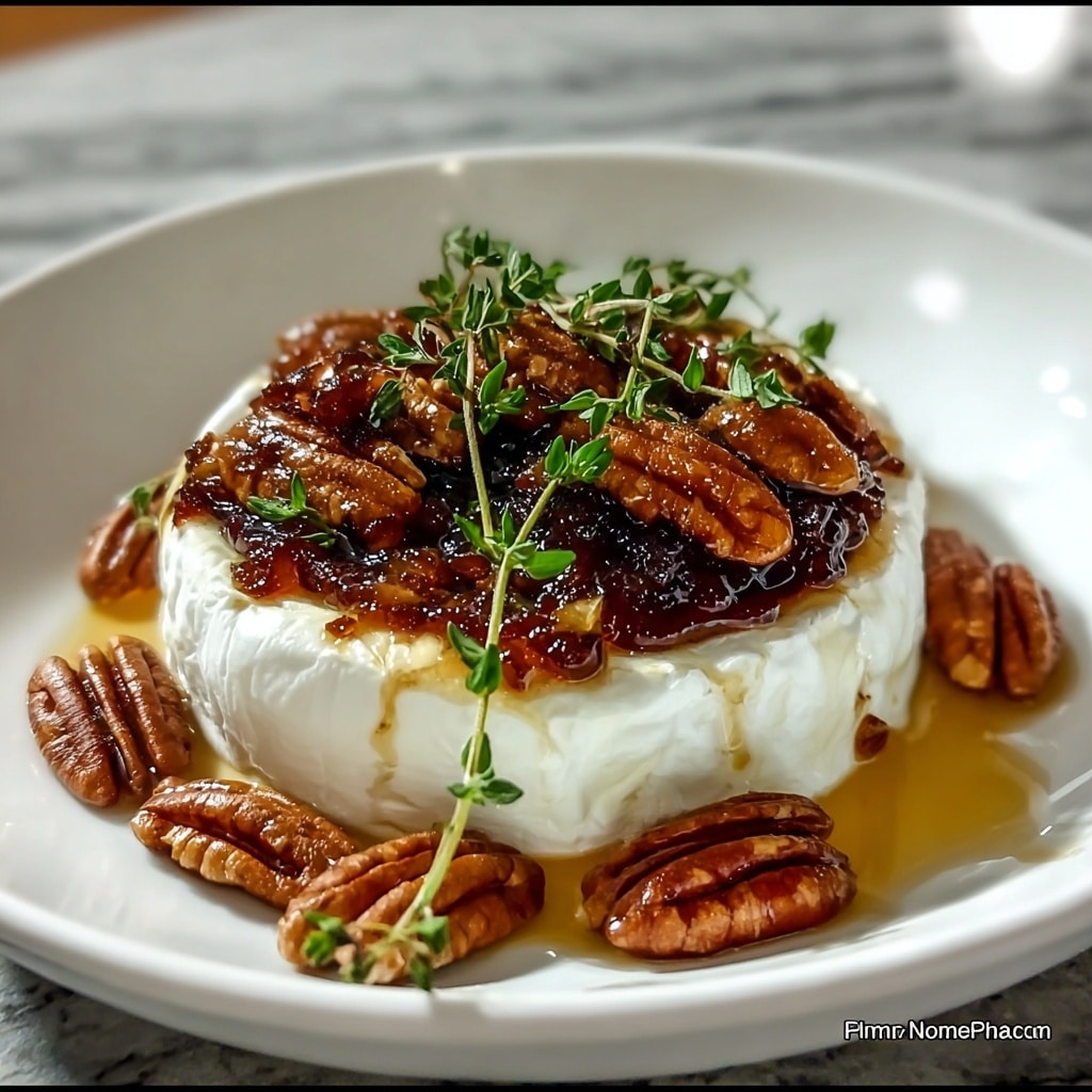 Delicious Goat Cheese Appetizer with Fig Jam & Pecans Recipe