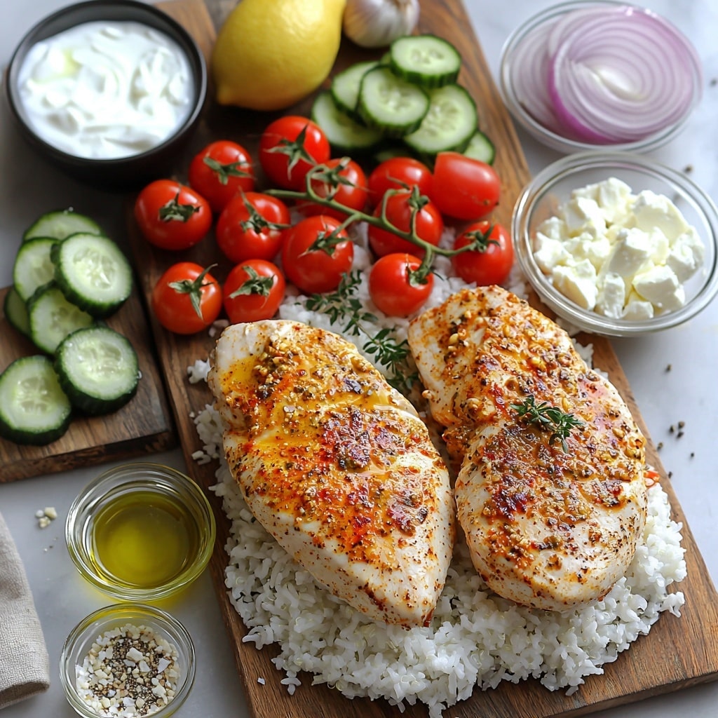 Greek Chicken Gyro Bowl with Creamy Tzatziki Feta Recipe 4 Greek Chicken Gyro Bowl with Creamy Tzatziki Feta Recipe