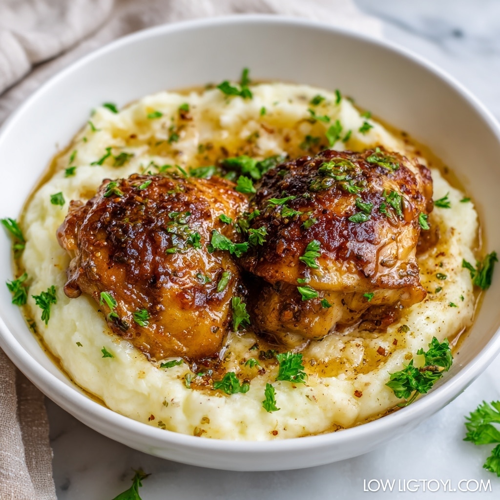 Chipotle Honey Chicken Thighs with Creamy Smoked Gouda Mashed Potatoes Recipe