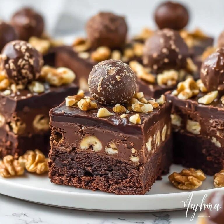 Ferrero Rocher Fudge Brownies – Ultra Rich & Decadent Dessert Recipe