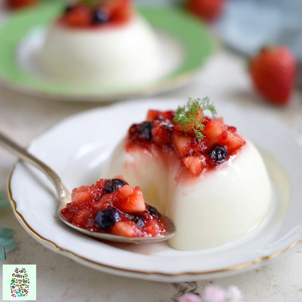 Easy Greek Yogurt Panna Cotta with Thyme Macerated Berries Recipe