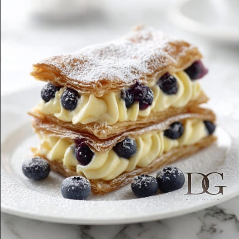 Lemon Curd Mille-Feuille with Blueberries Recipe