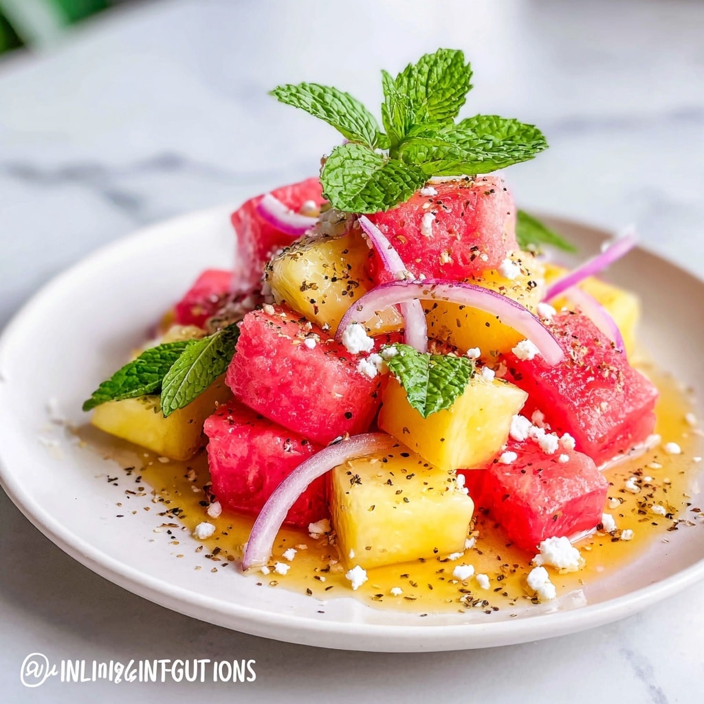 Easy Summer Peach Watermelon Salad Recipe
