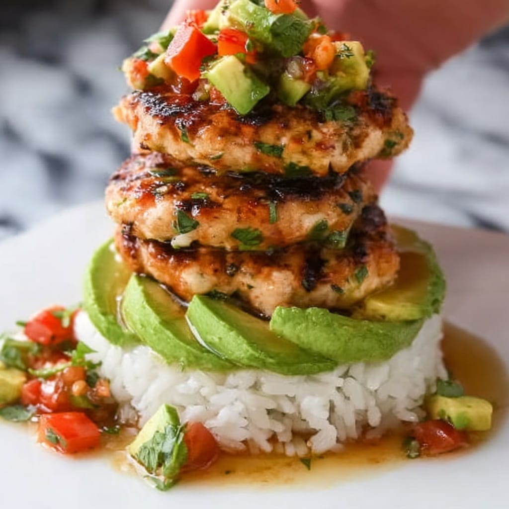 Honey Lime Chicken & Avocado Rice Stack Recipe