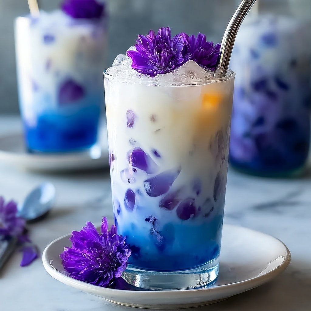 Iced Butterfly Pea Flower Tea Latte Recipe