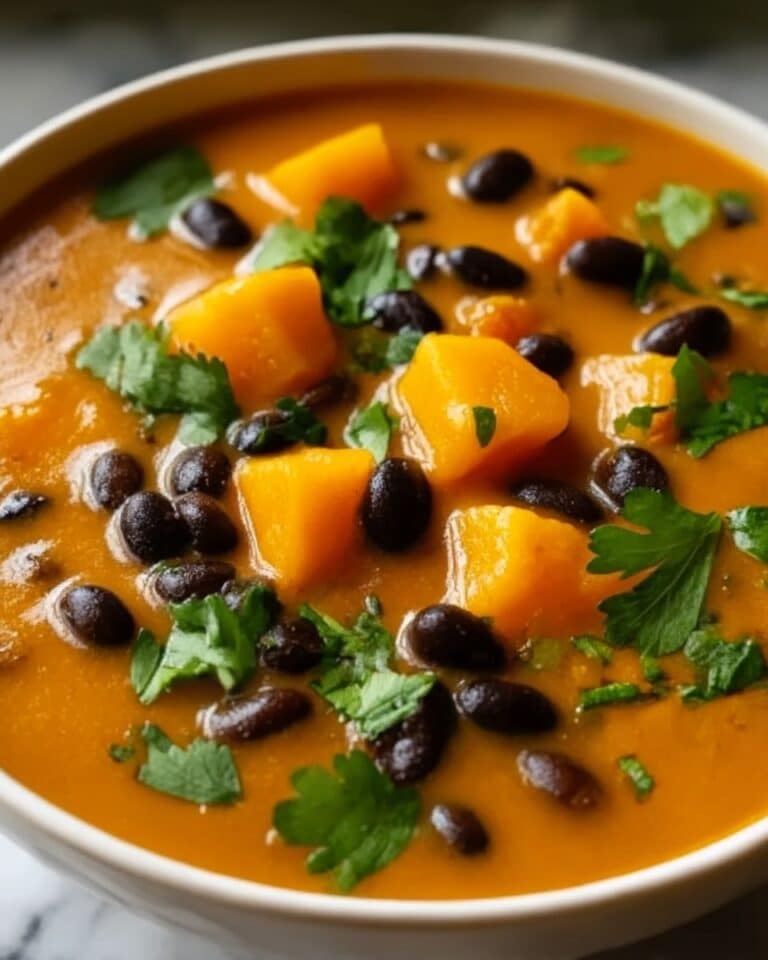 Black Bean Pumpkin and Butternut Squash Soup with Cream Cheese Recipe