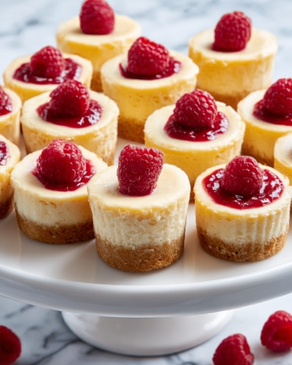 Lemon Mini Cheesecakes with Berry Swirl Recipe 5 Lemon Mini Cheesecakes with Berry Swirl Recipe - Recipe Image