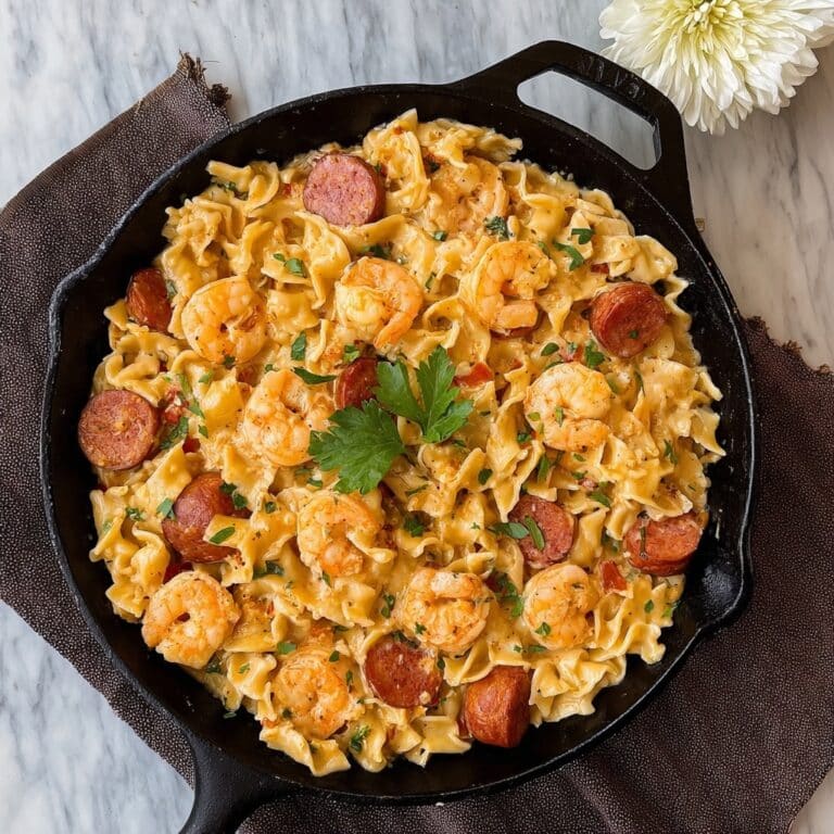 Cajun Shrimp and Sausage Alfredo Pasta Recipe