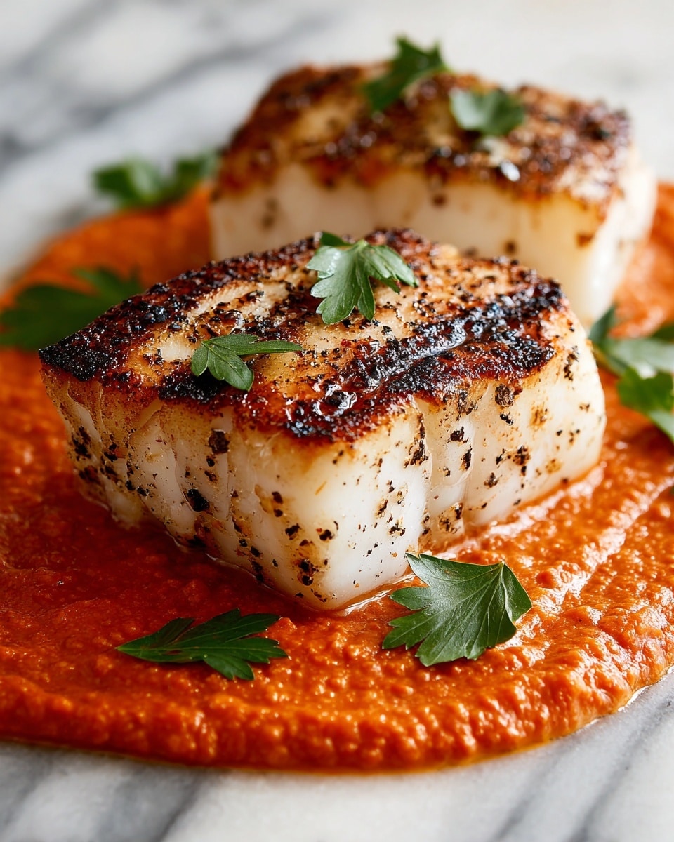 Grilled Cod with Homemade Romesco Sauce Recipe