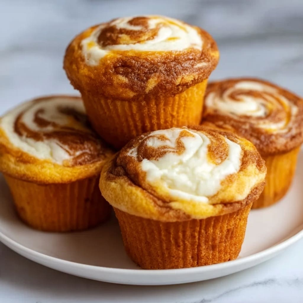 Fluffy Pumpkin Cream Cheese Swirl Muffins Recipe