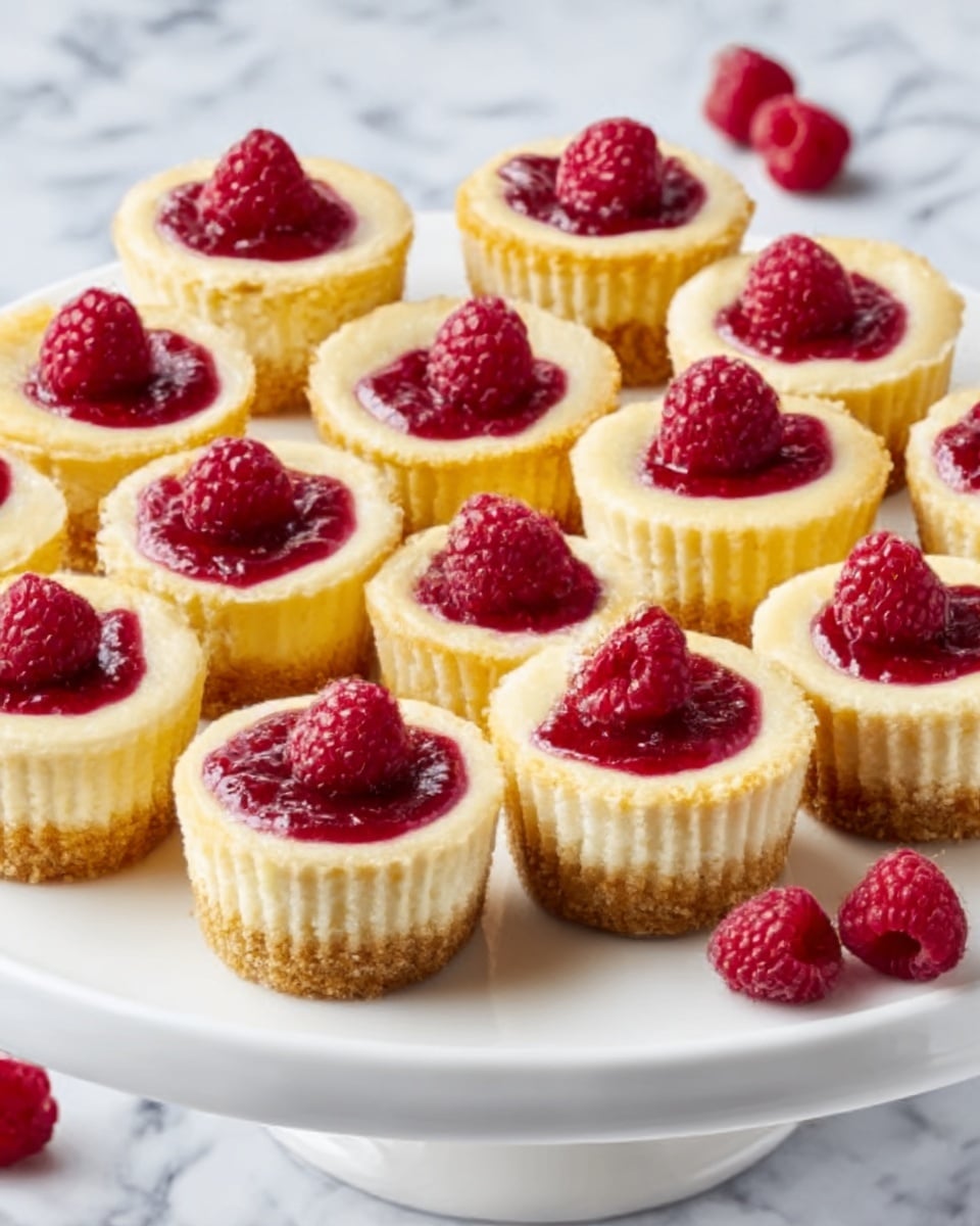 Lemon Mini Cheesecakes with Berry Swirl Recipe 6 Lemon Mini Cheesecakes with Berry Swirl Recipe - Recipe Image