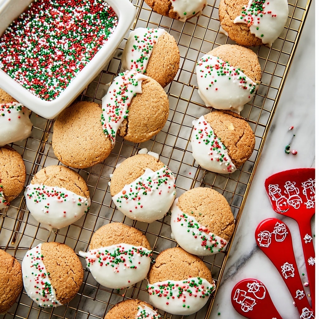 Molasses Sugar Cookies with White Chocolate Dip and Sprinkles Recipe 5 Molasses Sugar Cookies with White Chocolate Dip and Sprinkles Recipe - Recipe Image
