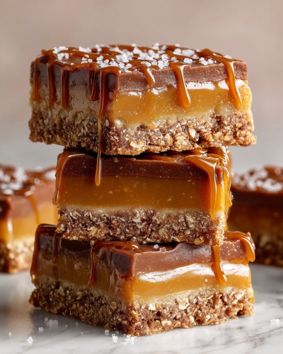 Chocolate Caramel Oatmeal Cookie Bars Recipe