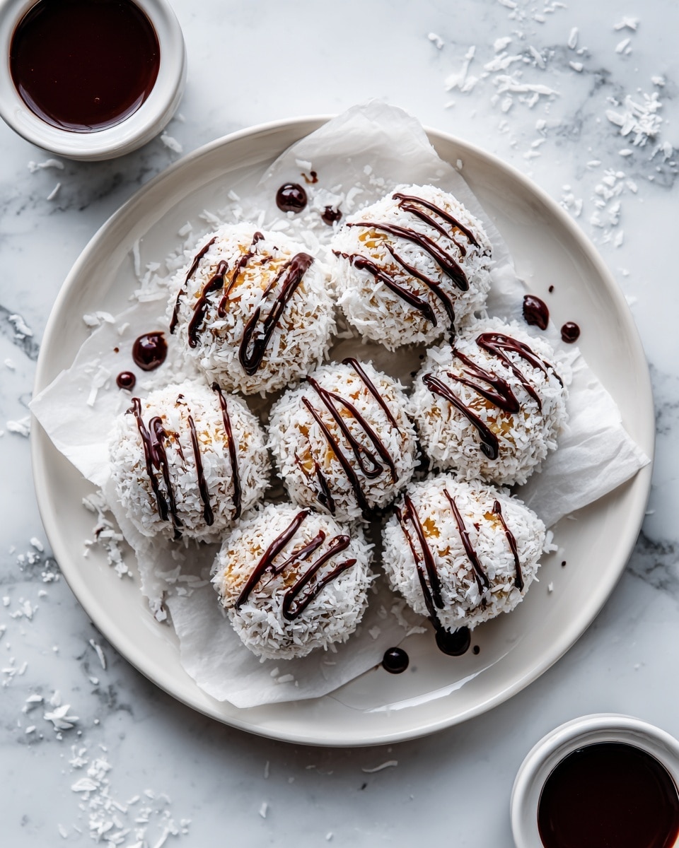 No Bake Coconut Cookie Balls with Chocolate Centers Recipe