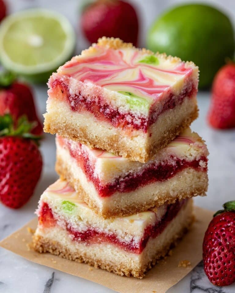 Strawberry Lime White Chocolate Gooey Bars Recipe