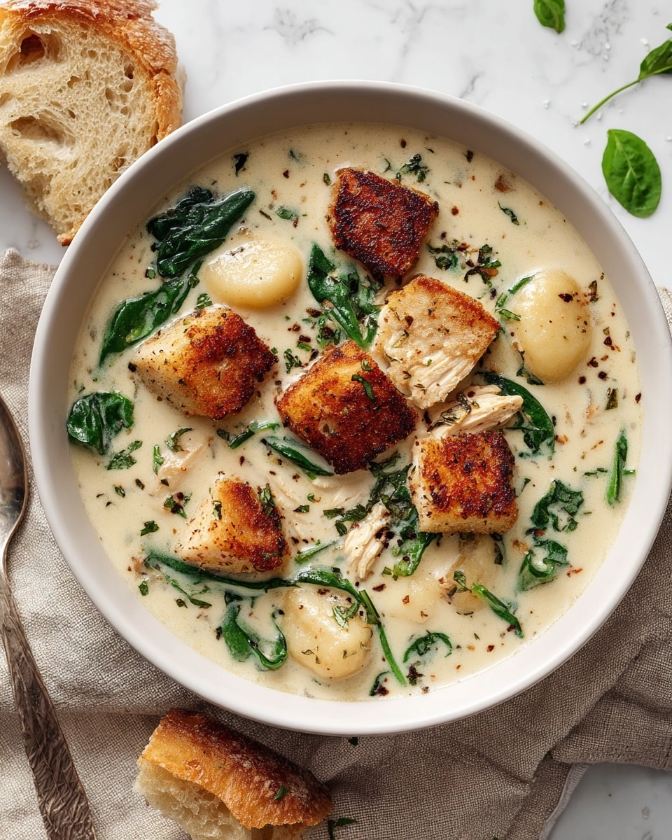 Creamy Chicken Gnocchi Soup with Garlic Recipe