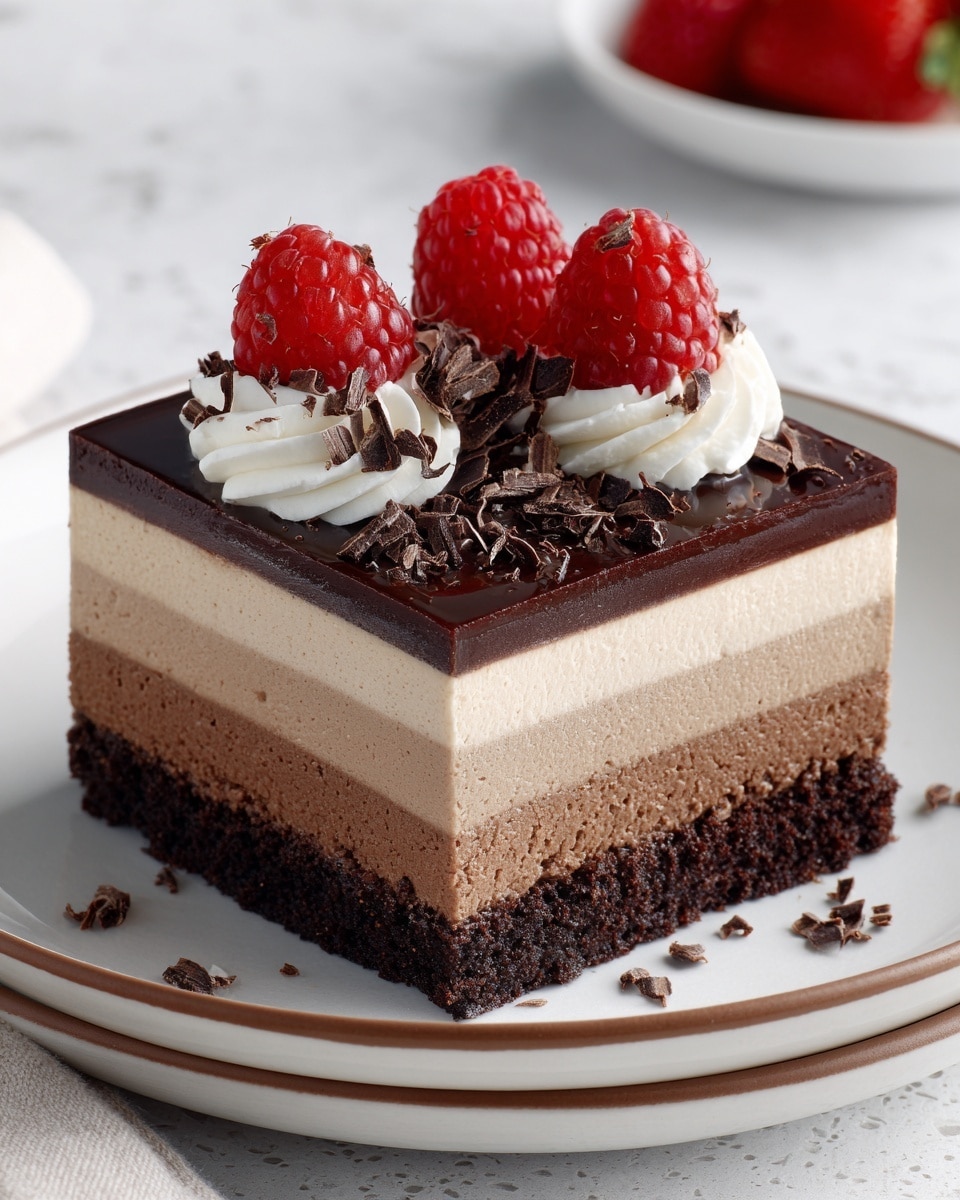 Triple Chocolate Mousse Cake Recipe