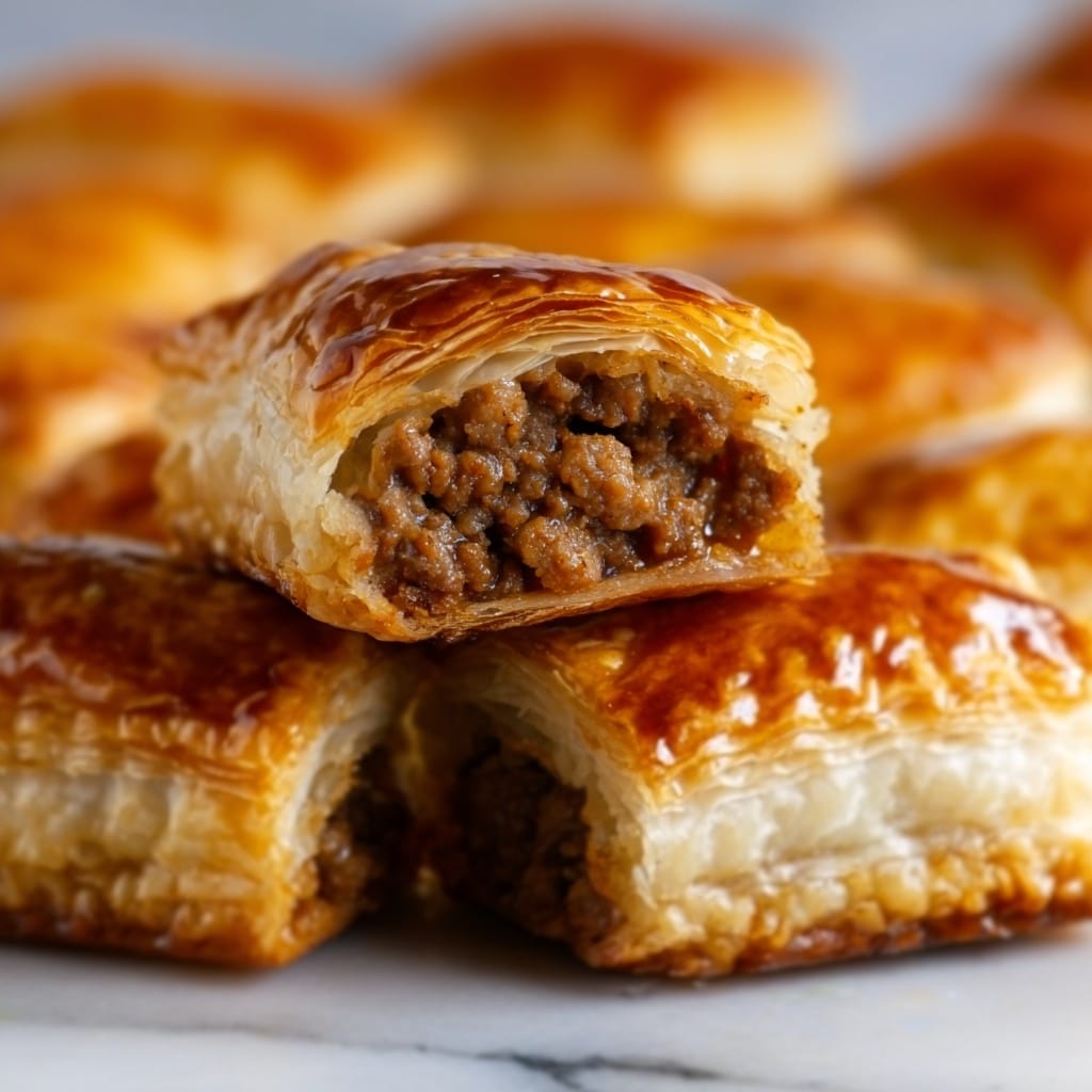 Golden Baked Sausage Rolls with Puff Pastry Recipe 5 Golden Baked Sausage Rolls with Puff Pastry Recipe - Recipe Image
