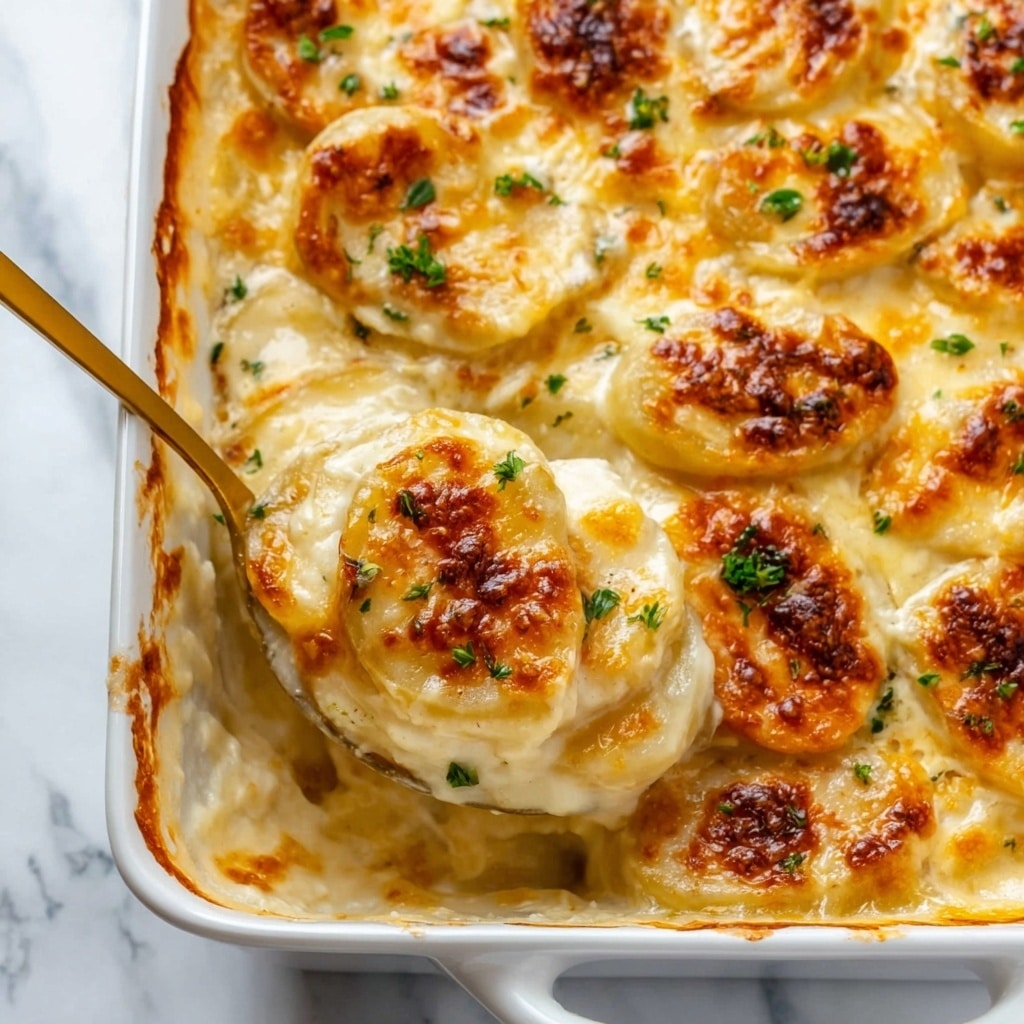 Cheesy Scalloped Potatoes with Caramelized Onions Recipe 5 Cheesy Scalloped Potatoes with Caramelized Onions Recipe - Recipe Image