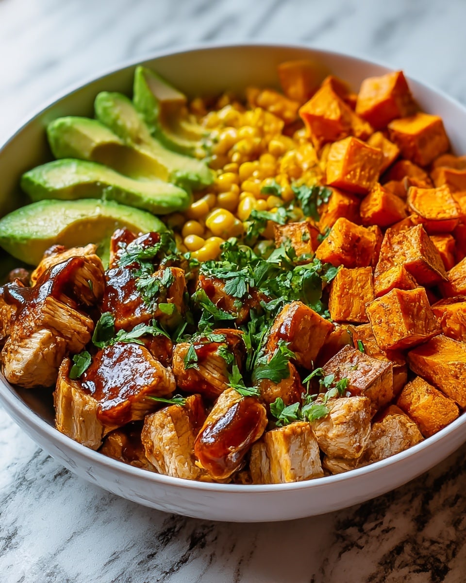 BBQ Chicken Sweet Potato Bowl Recipe 6 BBQ Chicken Sweet Potato Bowl Recipe - Recipe Image
