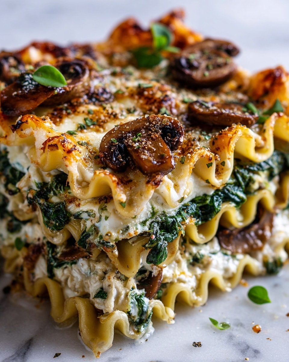 Creamy Spinach and Mushroom White Lasagna Recipe 5 Creamy Spinach and Mushroom White Lasagna Recipe - Recipe Image