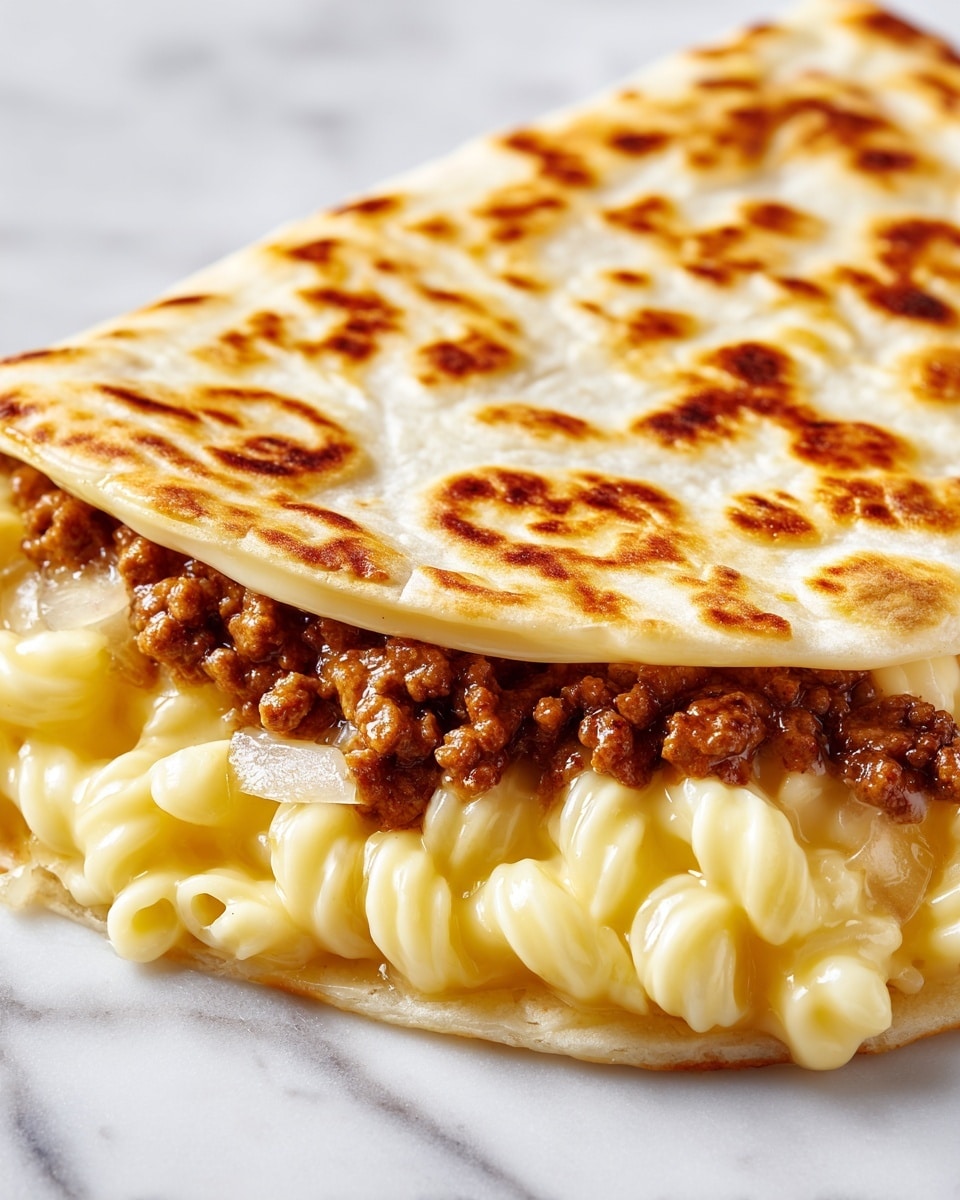 Melty Mac & Cheese Burger Tacos Recipe 5 Melty Mac & Cheese Burger Tacos Recipe - Recipe Image
