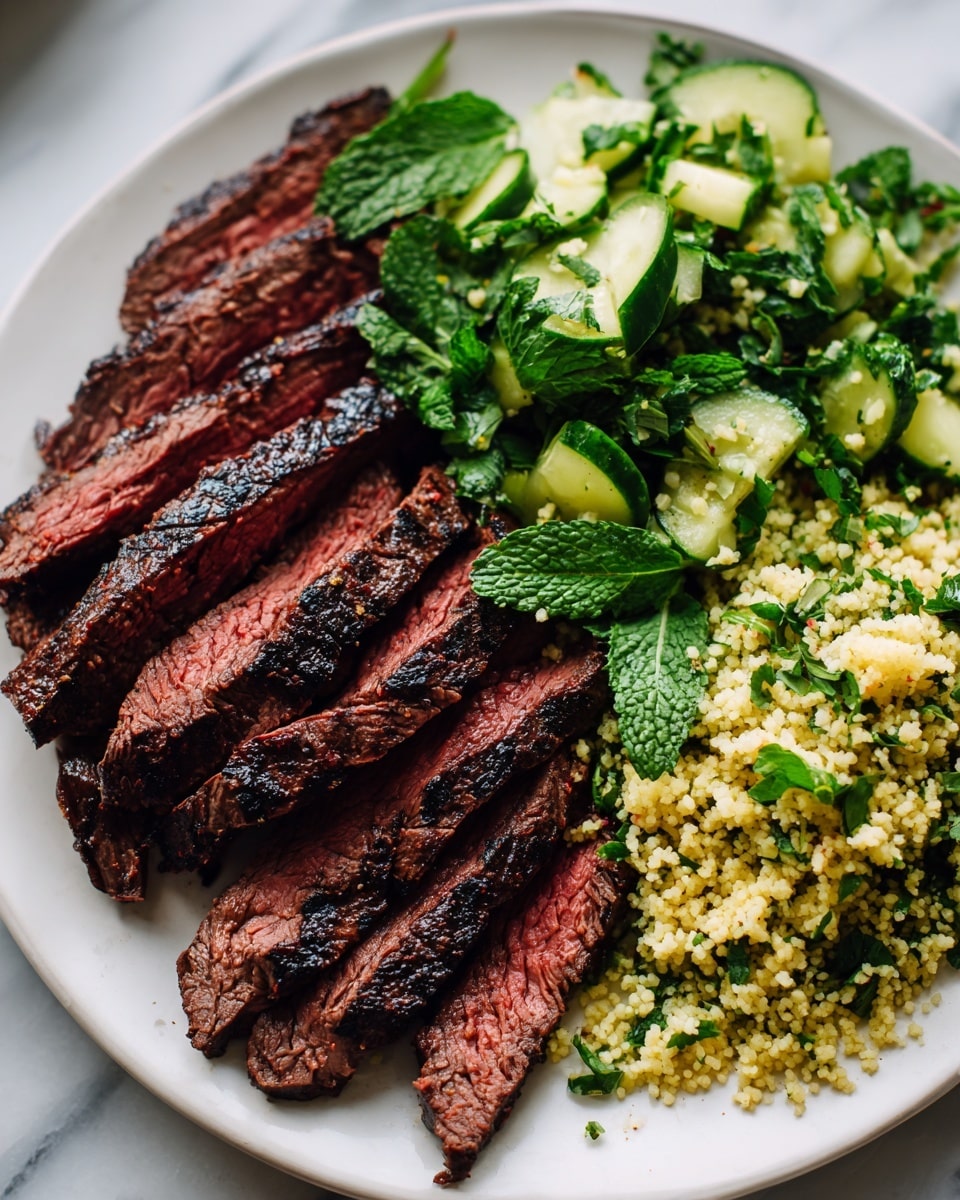 Grilled Skirt Steak with Lemon Herb Couscous Salad Recipe 5 Grilled Skirt Steak with Lemon Herb Couscous Salad Recipe - Recipe Image