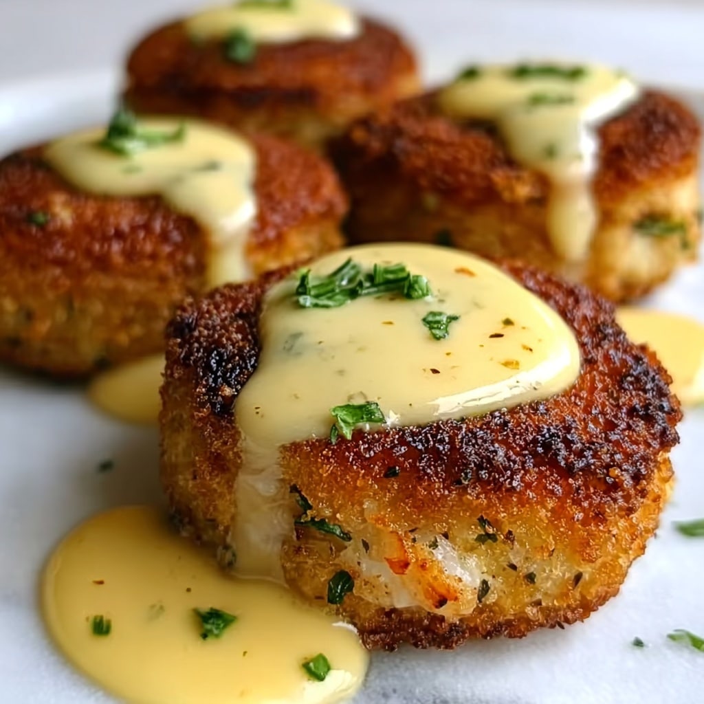 Cheddar Bay Crab Cakes with Lemon Butter Drizzle Recipe 6 Cheddar Bay Crab Cakes with Lemon Butter Drizzle Recipe - Recipe Image