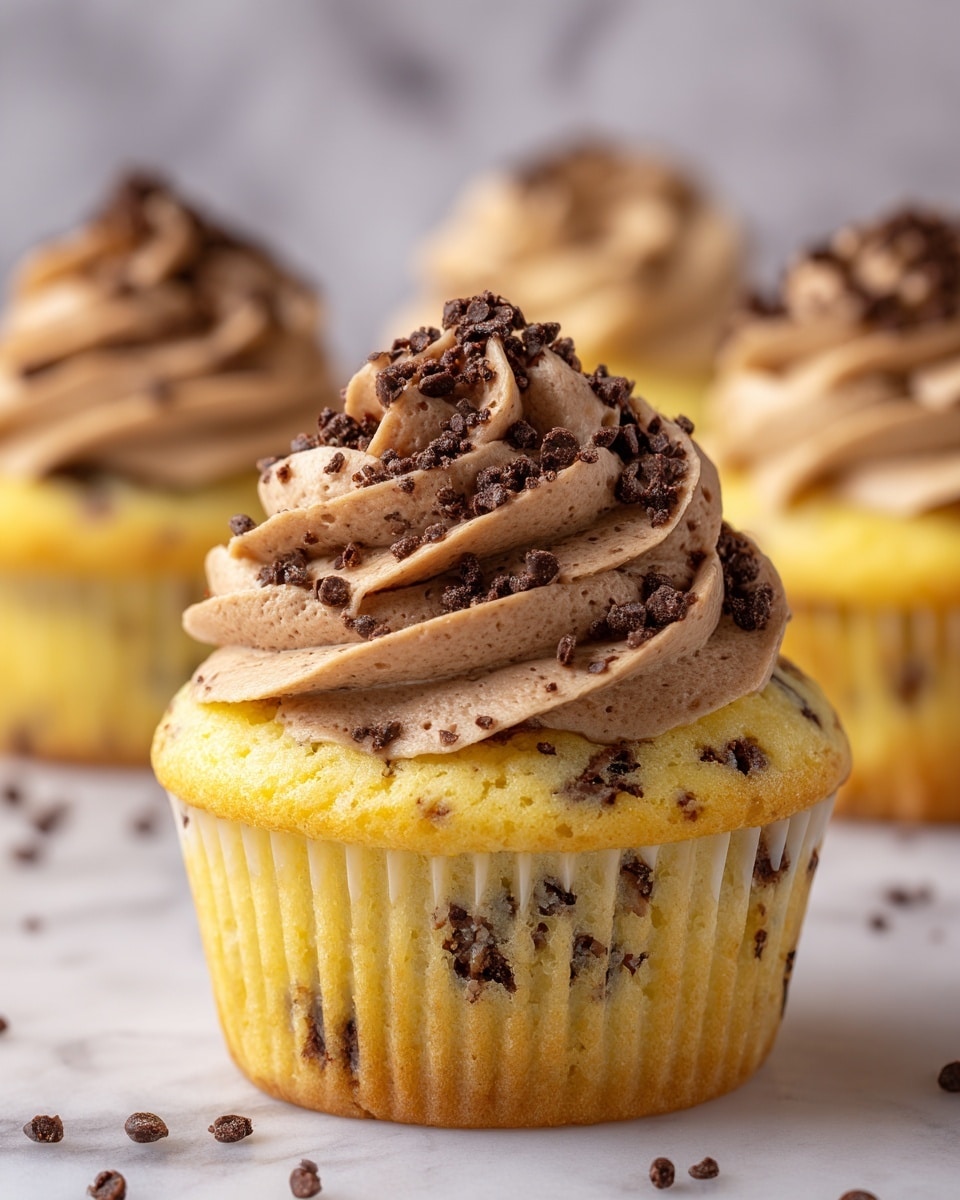 Chocolate Chip Cupcakes with Rich Chocolate Frosting Recipe 6 Chocolate Chip Cupcakes with Rich Chocolate Frosting Recipe - Recipe Image