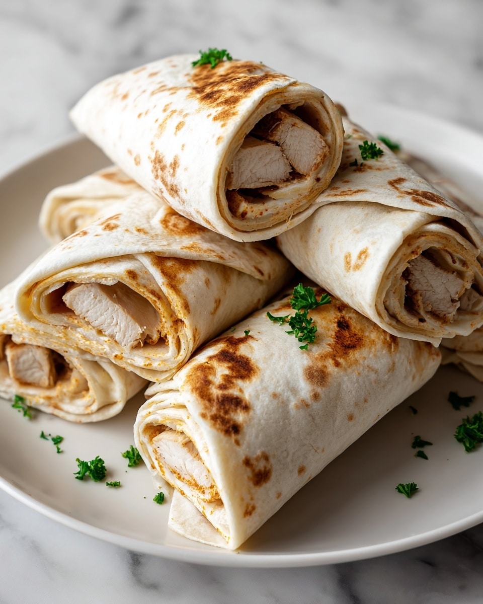 Cheesy Chicken Wraps Recipe 6 Cheesy Chicken Wraps Recipe - Recipe Image