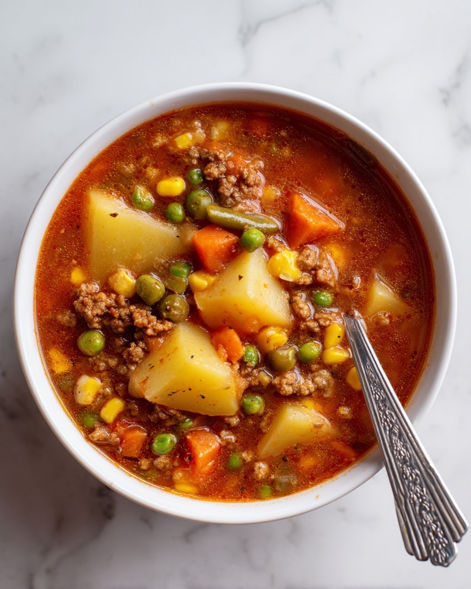 Ground Beef Vegetable Soup Recipe 6 Ground Beef Vegetable Soup Recipe - Recipe Image