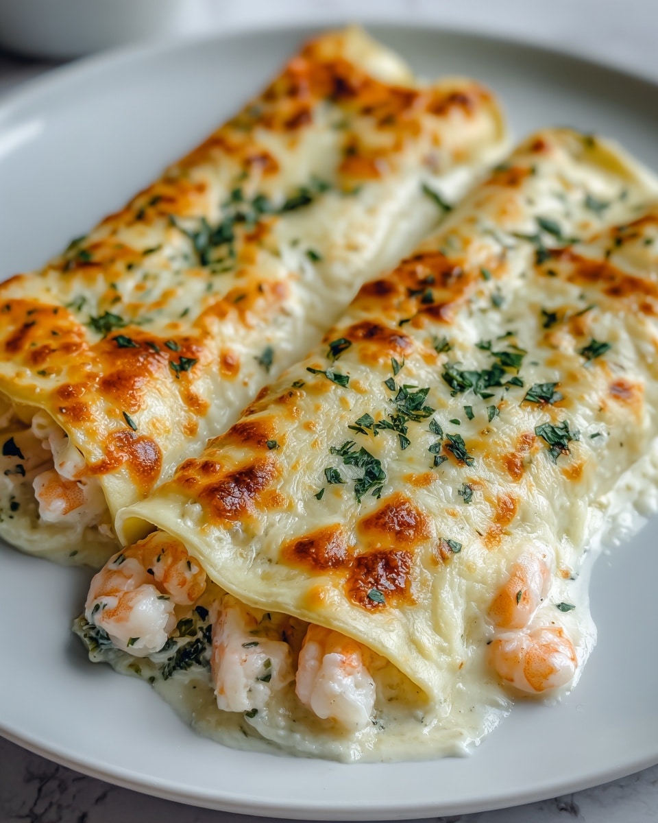 Shrimp Crab Alfredo Lasagna Roll-Ups Recipe 6 Shrimp Crab Alfredo Lasagna Roll-Ups Recipe - Recipe Image