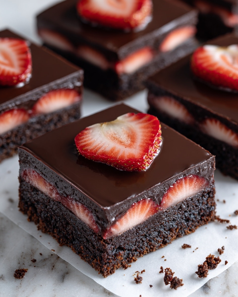 Chocolate-Covered Strawberry Brownies Recipe 6 Chocolate-Covered Strawberry Brownies Recipe - Recipe Image